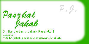 paszkal jakab business card
